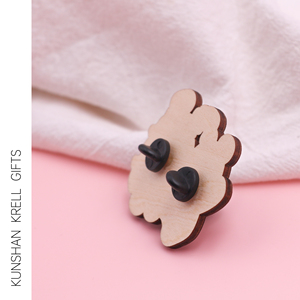 Custom Cute Bear Wood <b>Pin</b> Badge for <b>Clothes</b> Custom Lapel Wooden <b>Pin</b> Maker - Product Image 4