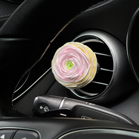 Diffuseur de parfum en pierre de gypse à clipser pour grille d'aération de voiture, motif fleur de renoncule, désodorisant de voiture, décoration intérieure de voiture de luxe, vente en gros