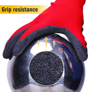 XINGYU Guantes de construcción generales de calibre 13 Protección DE SEGURIDAD Guantes de trabajo de seguridad 3/4 Guantes de látex de seguridad recubiertos de látex arrugado - Product Image 3