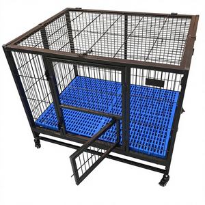 Gabbia per Cani Pieghevole e Mobile, Moderna e Semplice, con Tubi Quadrati e Vassoio in Plastica - Product Image 2