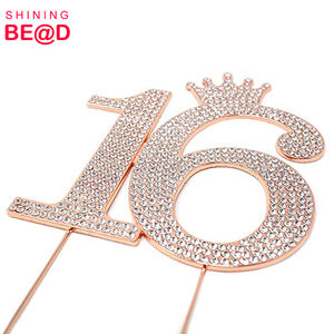 Высокое Качество Свадебный день рождения украшение горный хрусталь торт Топпер - Product Image 2