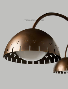 Stylish 1920s Mid Century Brass Dome Chandelier 4 <b>Light</b> Stilnovo Pendant <b>Ceiling</b> Lamp Sputnik Kitchen Island - Product Image 5