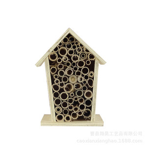Nichoir en bois pour insectes 10-14 pouces, couleur bois naturel, habitat extérieur pour abeilles, lutte antiparasitaire de jardin - Product Image 5