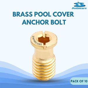Swimcare Brass Pool Cover Anchors 9/16 Inch Threaded Studs for Concrete Decks Coarse Thread Polished Finish <b>Set</b> of 10 - Product Image 2