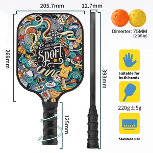 Factory Supply Custom Logo OEM Available Portable Fiberglass <strong>Paddle</strong> Pickleball Racket For Entertainment - Product Image 3