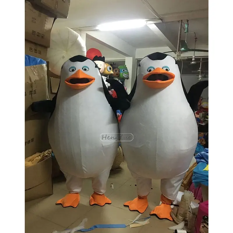 Hengyue hochwertiges Tier Tiger Katze Löwe Maskottchenkostüm für Erwachsene individuelles Madagaskar-Pinguin-Party Cosplay Maskottchenkostüm