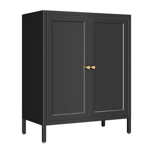 <span class=keywords><strong>Buffet</strong></span> de style <span class=keywords><strong>scandinave</strong></span> avec pieds surélevés, gris, 2 portes, <span class=keywords><strong>noir</strong></span>, design fin, rangement, armoire latérale pour petit espace - Product Image 2