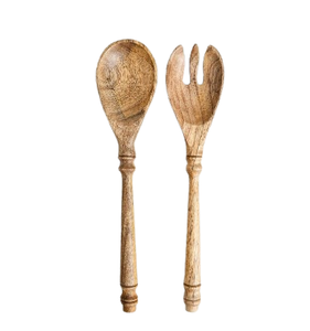 Ensemble de couverts en bois d'acacia couverts en bois grande vente de vaisselle deux pièces couverts couteau à dîner cuillère à dessert - Product Image 5