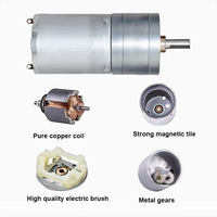Moteur à engrenages JGA25-370, moteur à courant continu 6V 12V, moteur électrique à engrenages, couple élevé, 5/10/15/30/60/100/150/200/300/400/500/1000/1200 tr/min