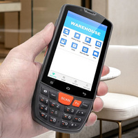 Lecteur de codes-barres logistique 4G NFC Android 12/15 IP65 étanche, PDA robuste pour entrepôt industriel avec batterie amovible de 4 pouces