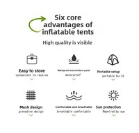 Tente gonflable portable, résistante, robuste, à montage rapide, coupe-vent et imperméable, pour le camping, avec support OEM personnalisé