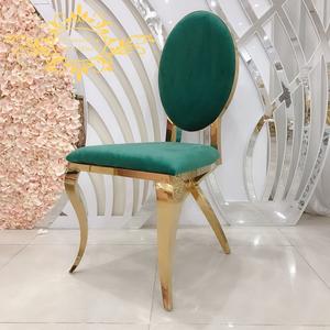 Zarif kadife Modern ziyafet sandalye düğün yemek için paslanmaz çelik değiştirilebilir geri otel oturma odaları için kiralama - Product Image 1