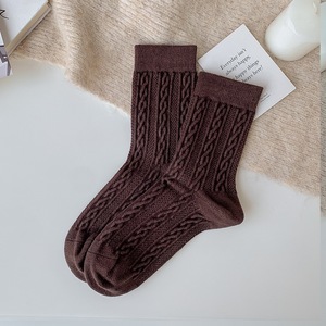 Autumn Winter Women Cashmere Mid Tube <b>Socks</b> Twist Korean Style Ins <b>Long</b> Tube Pile <b>Socks</b> Solid Color Japanese <b>Socks</b> - Product Image 6