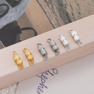 <b>Copper</b> Vertical Thread Screw Clasp Gold Silver Nickel For <b>Bracelet</b> Making Jewelry Findings Rectangle Shape Plated - Product Image 4