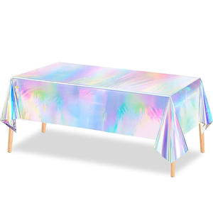 274*137CM Disco Disposable Laser <b>Tablecloth</b> Dazzle Laser Birthday Party Decoration Wedding Baby Shower Rainbow Table Cloth - Product Image 1