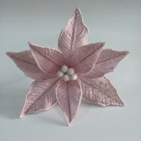 Décoration de Noël personnalisée faite à la main : Ornement de sommet de sapin en forme de fleur de Poinsettia blanche pour fêtes de Noël et centres commerciaux