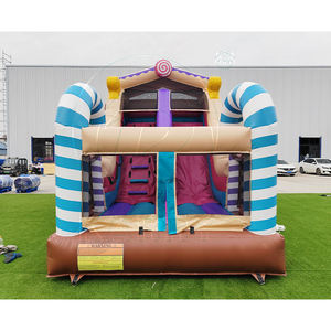 Toboggan gonflable commercial certifié CE pour enfants, en PVC robuste, thème Candy Land, écologique, garantie 3 ans, 5-10 passagers - Product Image 2