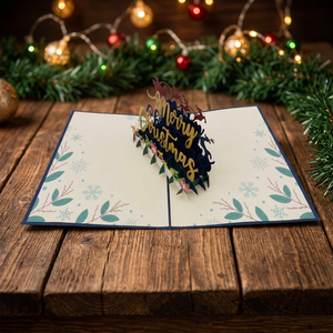 Tarjeta Pop-up 3D Hecha a Mano con Diseño Personalizado, Hermosa Tarjeta de Navidad, Regalo Artesanal de Papel Hecho a Mano en Vietnam - Product Image 3