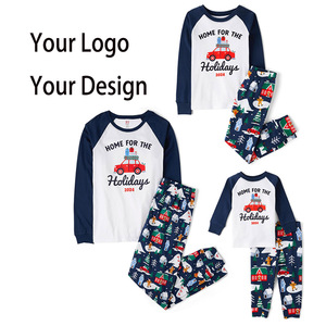Produttore all'ingrosso stampa personalizzata 2 pezzi di natale Halloween in cotone biologico ragazzi abbigliamento per bambini <span class=keywords><strong>pigiama</strong></span> per bambini ragazze Set - Product Image 3