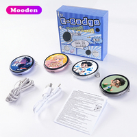 Badge électronique intelligent Mooden E01 AI avec vidéo personnalisée, écran 1,7 pouces, affichage numérique dynamique, cadeau