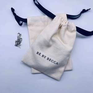 Bolsa de Lona de Algodón Orgánico Reciclable con Cordón y Logotipo Personalizado, Bolsas Impresas para Joyería, para Empacar Trajes - Product Image 4