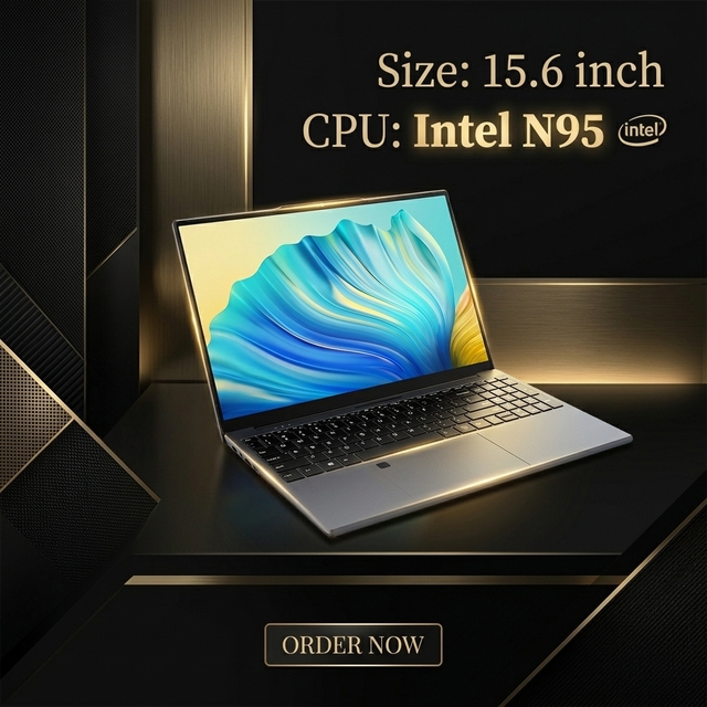 Brand New 15.6" Full HD IPS Intel N95 3.4GHz Windows 11 Home Business Laptop with SSD Storage
