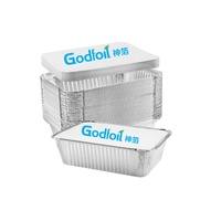 Barquette en aluminium de 1,5 lb (7x5 pouces) pour brunch du dimanche, buffet, service moyen, 24 oz, plateau argenté
