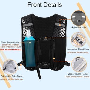 Sac à dos gilet pour téléphone portable et bouteille d'eau pour le cyclisme, la randonnée et les sports de plein air - Modèle moyen coloré TY-260317-17 - Product Image 3