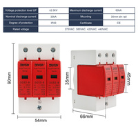 Parafoudre domestique triphasé DIY GO AC SPD 3P, dispositif de protection contre les surtensions basse tension 10-20kA 20-40kA 30-60kA 385V