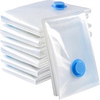 Lot de 6 sacs sous vide extra larges 100x80cm, double fermeture éclair, réutilisables, gain de place pour vêtements, couettes, literie