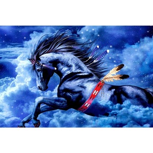SOMGWOOOART <span class=keywords><strong>Bleu</strong></span> <span class=keywords><strong>Cheval</strong></span> Animal Diamant <span class=keywords><strong>Peinture</strong></span> Kit Animal Art <span class=keywords><strong>Peinture</strong></span> À La Main Maison Cadeau Faune Diamant <span class=keywords><strong>Peinture</strong></span> - Product Image 1
