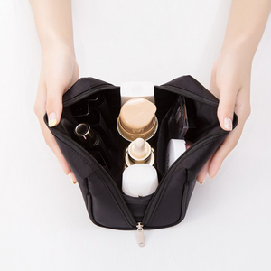 Soft Pu <strong>Leather</strong> Grey Custom Waterproof Travel Women Makeup Cosmetic <strong>Toiletry</strong> <strong>Bag</strong> - Product Image 6