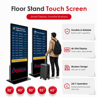 Totem numérique sur pied ultra-fin, écran tactile Wi-Fi haute luminosité, affichage publicitaire extérieur, kiosque lumineux pour centre commercial