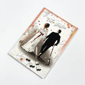 Produsen kustom pesan suara merekam Audio musik kartu Natal/Terima Kasih/kartu pos logo emas foil cetak offset - Product Image 5