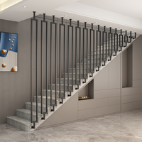 Rampe d'escalier minimaliste moderne à fixation latérale en alliage d'aluminium durable et léger (1,5 kg) pour appartement résidentiel, garantie 3 ans