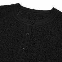 Ensemble femme 26261 : Cardigan tricoté boutonné ajouré à manches longues et robe sans manches asymétrique ajustée – Nouvelle collection automne de haute qualité