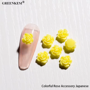 100 pièces Offre Spéciale 3D résine Rose ongles breloques pour <span class=keywords><strong>manucure</strong></span> coloré Rose accessoire Style japonais nouveau Design ongles décorations Art - Product Image 5