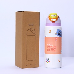Bouteille isotherme en acier inoxydable à double paroi <span class=keywords><strong>de</strong></span> qualité supérieure, style dessin animé, sans BPA, anti-fuite, avec paille rabattable, 24oz 32oz - Product Image 5