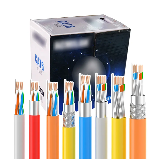 Outdoor UTP Cat5e Cable with Power Cable 2 Cores 0.75mm for CCTV Camera Siamese Use Communication Cables