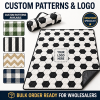 Couverture de pique-nique pliable personnalisée OEM ODM, imperméable, écologique, en tissu Oxford, 60x80 pouces, avec support en PEVA PVC, matelassée par ultrasons, avec logo