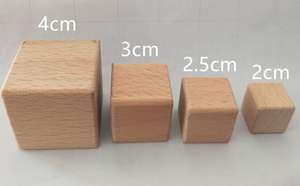 Bloque de cubo de madera Natural, juguete para niños, bloque de construcción, ayuda para <span class=keywords><strong>la</strong></span> enseñanza de matemáticas, bloque de haya educativo DIY - Product Image 5
