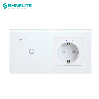 Interrupteur intelligent WiFi standard UE 1 voie avec prise murale USB WiFi, contrôle à distance par application Tuya, minuterie, prise de courant