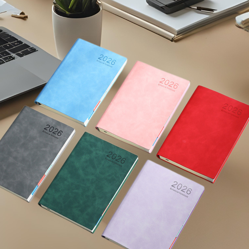 New Arrival Custom <strong>2026</strong> <strong>Notebook</strong> A5 PU Leather Soft Cover <strong>Notebook</strong> 6 Colors for Office Workshop