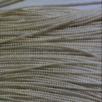 Perles d'eau douce rondes blanches de 3 mm, perles d'eau douce en vrac