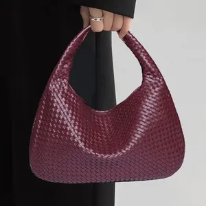 bags manufacturer Custom wholesale 2024 new women fashion luxury PU Leather woven handbags for ladies