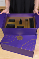 Boîte rigide personnalisée de luxe pour bougies, à double porte magnétique, avec revêtement UV, en matériaux recyclés, pour emballage cadeau de fard à joues en poudre libre