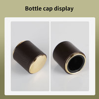 Flacone di Profumo in Vetro Rettangolare Trasparente con Tappo Cilindrico Marrone e Spruzzatore a Nebulizzazione Fine Dorato, Flacone Vuoto Ricaricabile