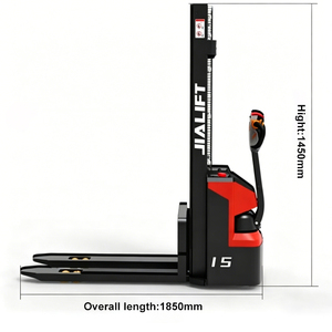 CDD15J-L Walk-behind Electric Stacker Channel Steel Mast <b>Pallet</b> Stacker for Machinery Repair Shops 1500kg Load - Product Image 2