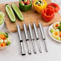 Roestvrij staal 5-delige fruit- en groentepers Multifunctioneel handmatig voor keuken, restaurant, groothandel