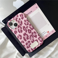 Funda de teléfono de cuero con estampado de leopardo japonés y coreano Tschick adecuada para iPhone 16 15 14 13 Pro Max Plus cordón